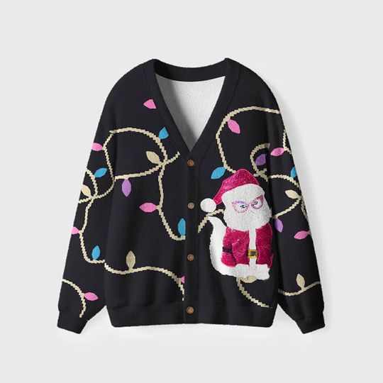Discover Meowy Catmas Ugly Cardigan Sweaters, Christmas Family Matching Long Sleeve Casual knitted Cardigan, Family Couple Christmas Ugly Sweater