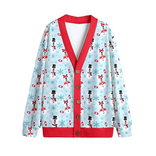 Discover Mickey Snowman Button Up Cardigan Jacket