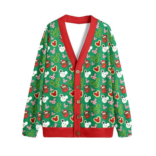 Discover Christmas Mickey Snacks Button Up Cardigan Jacket