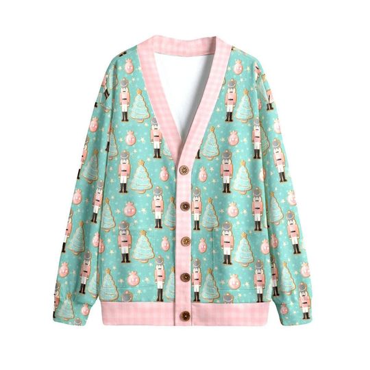 Nutcracker Gingerbread Cookies B Button Up Cardigan Jacket