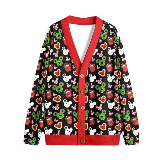 Christmas Mickey Snacks Button Up Cardigan Jacket