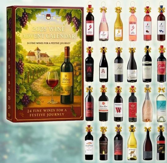 Discover Wine Advent Calendar 2025, 2025 Wine Advent Calendar, 24 Days Christmas Advent Calendar Boxes, Diverse Aromas of Wines, A Daily Tasting Trip