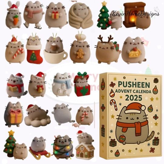 Discover Cute Pusheen Advent Calendar 2025: 24 Day Countdown Cat Box, Acrylic PVC