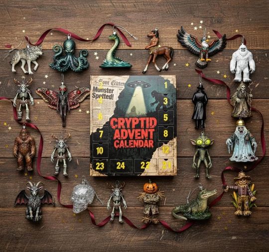 Discover Cryptid Advent Calendar  24 Days of Mysterious Monsters and Mythical Creatures  Spooky Holiday Gift for Cryptid Lovers and Collectors