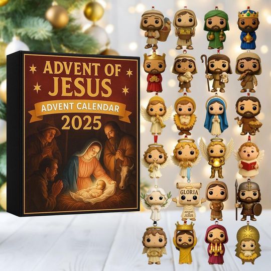 Discover Jesus Advent Calendar 2025, Christian Blind Box Christmas Countdown, 24 Day Nativity Ornaments, Christmas Tree Decor, Faith Gift