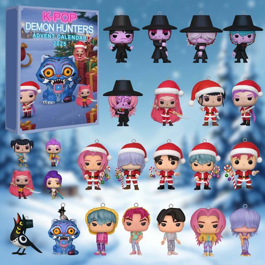 Discover Kpop Demon Advent Calendar 2025, 24 Days Figurine Countdown Box, Anime Demon Xmas Countdown Box for K-Pop Fans, 24 Days of Xmas Surprises