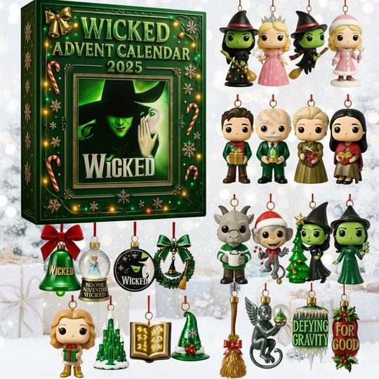 Discover Wicked Advent Calendar 2025, Christmas Countdown, Wicked Musical Movie Merch, Xmas Tree Decor, Holiday Ornament