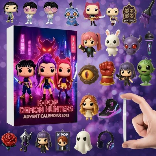 Kpop Demon Hunters Advent Calendar, Kpop Movie Acrylic Ornaments, 24 Funny Holiday Decor