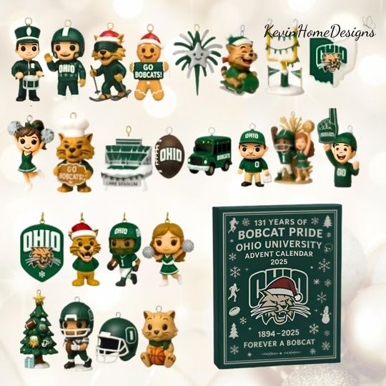Discover Ohio Bobcat Advent Calendar 2025: School Spirit Box, Acrylic, 24 Day Countdown