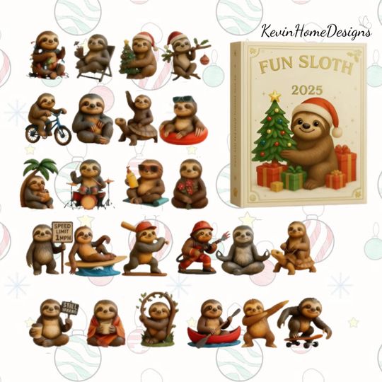 Discover Fun Sloth Advent Calendar 2025: Cute Animal Box, Acrylic, 24 Day Countdown