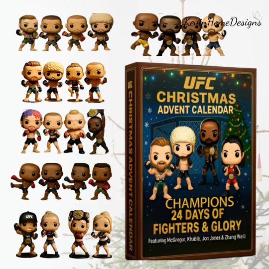 Discover UFC Advent Calendar 2025: Fighter Figures Box, Acrylic, 24 Day Countdown