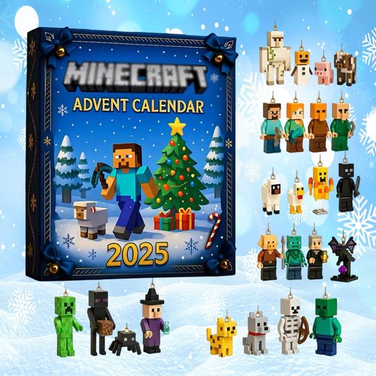 Discover Christmas Building Blocks Advent Calendar 2025, 24-Days Christmas Countdown Calendar, Christmas Gift Box Calendar for Boys Girls Fans