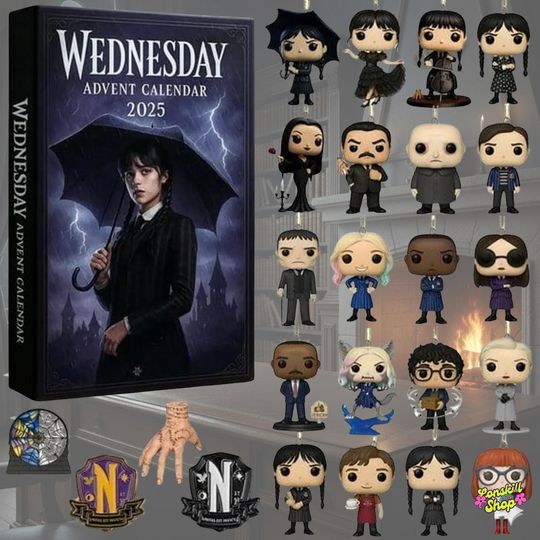 Wednesday Addams Advent Calendar 2025, Gothic Christmas Countdown Gift
