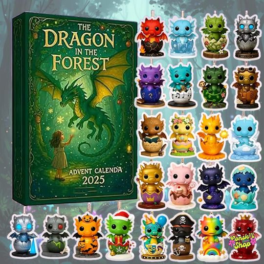 Discover Dragon in the Forest Advent Calendar 2025, Fantasy Christmas Countdown Gift