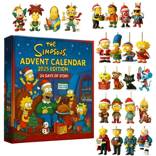 2025 The Simpsons Christmas Advent Ornament 2D Acrylic Decor 24 Days Animation