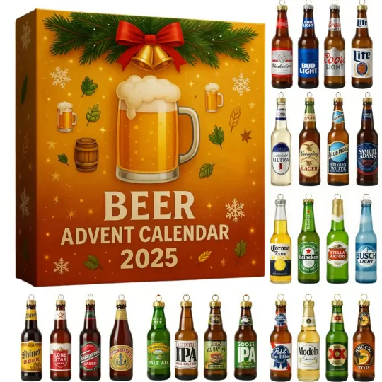 Discover Countdown Beer Advent Calendar 2025 – 24 Days Christmas Countdown 2D Blind Boxes