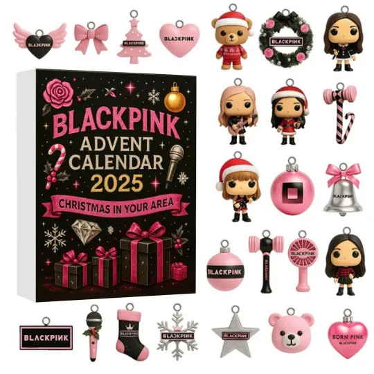 Blackpink Christmas Countdown 2D Acrylic Keychain Pendant 24 Days Calendar Decor