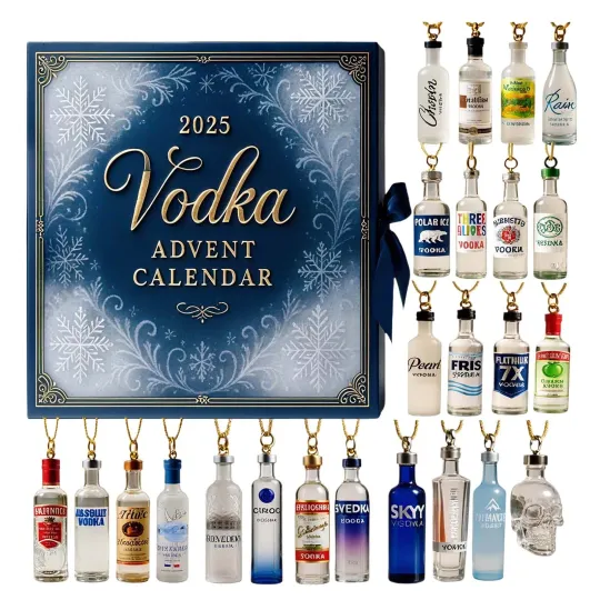 Discover 2025 Wine Advent Calendar 24 Days 2D Acrylic Funny Wine Bottle Pendants Gift Box