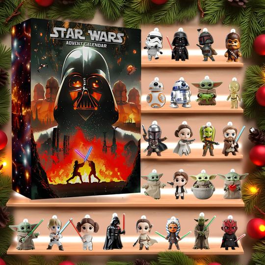 Discover Sci Fi Space Opera Countdown, Galactic Hero Mini Figure Advent, Jedi Sith Holiday Gift, Movie Fan Xmas Decor,  2D Acrylic