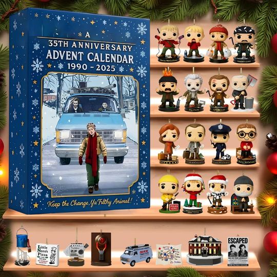 Discover Christmas Movie Hero Advent Calendar, 90s Film Countdown Box, Holiday Prankster Mini Figures, Family Comedy Gift, Winter Fun Decor