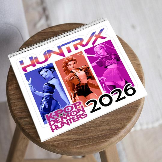 HUNTRX 2026 Wall Calendar Kpop Demon Hunters Anime Girl Art Room Decor