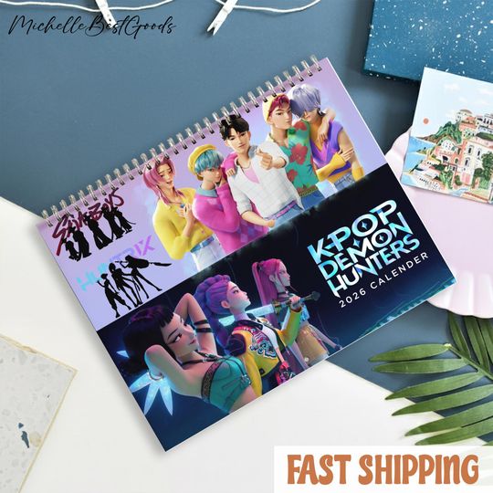 Kpop Demon Hunter Calendar 2026 Saja Boys Horizontal