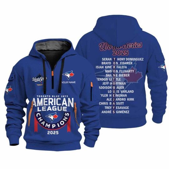Blue Jays World Series American League Champions 2025 Quarter Zip Hoodie
