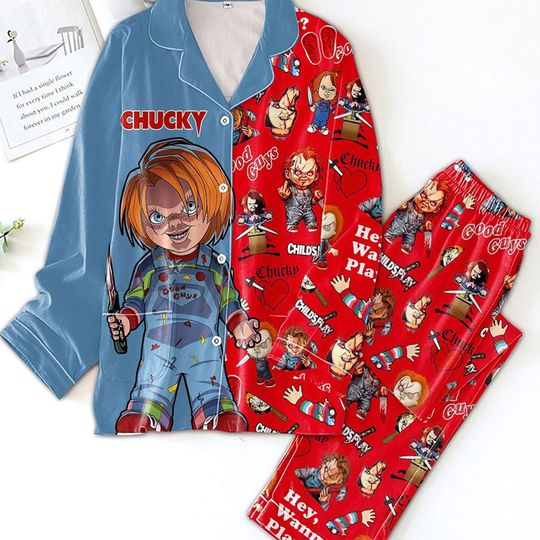 Chucky Character Pajamas Set, Chucky Childs Play Hey Wanna Thick Pajamas, Chucky Good Guys Pajamas Family, Chucky Horror Movie