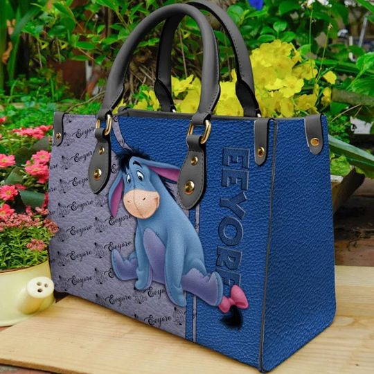 Custom Eeyore Winnie The Pooh Cartoon Leather Bag