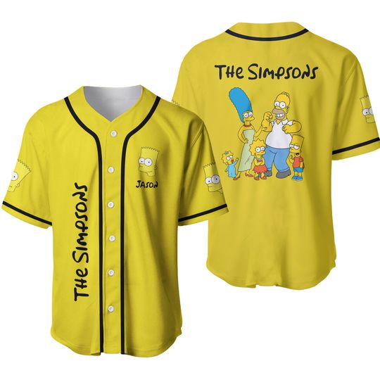 Custom The Simpsons Baseball Shirt, The Simpsons Shirt, The Simpsons Jersey Shirt