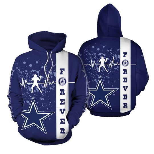 Dallas Cowboys Men's Pullover Hoodie Sweatshirt Workout Gym Jogging Jacket Coat