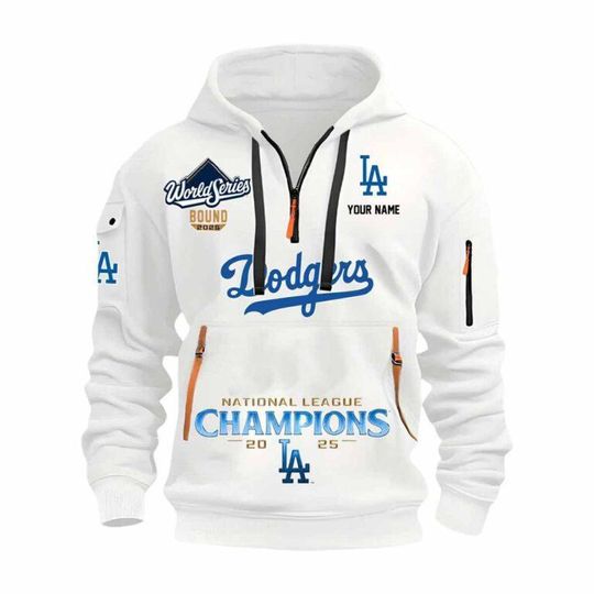 Dodgers World Series National League 2025 Quarter Zip Hoodie