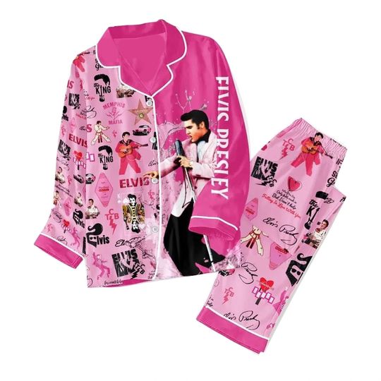Elvis Presley Pajamas Set, Rock And Roll Pajamas Set, Elvis Presley Pajamas For Party