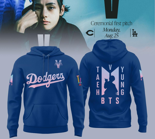 Los Angeles Dodgers Collab V BTS 2025 Hoodie Shirt