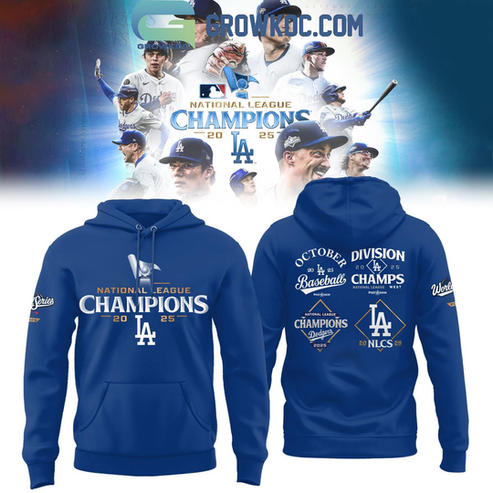 Discover Los Angeles Dodgers National League Champions 2025 Hoodie Shirt