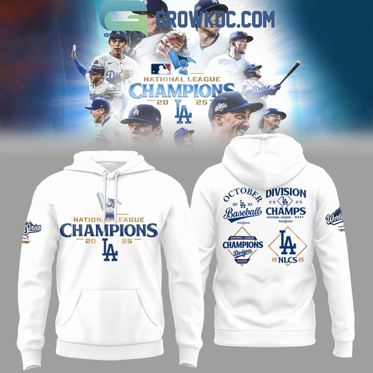 Discover Los Angeles Dodgers National League Champions 2025 Hoodie Shirt