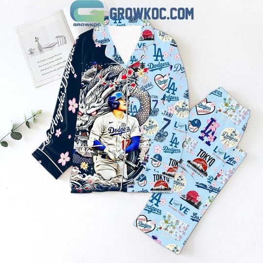 Discover Los Angeles Dodgers Ohtani Tokyo Love Pajamas Set