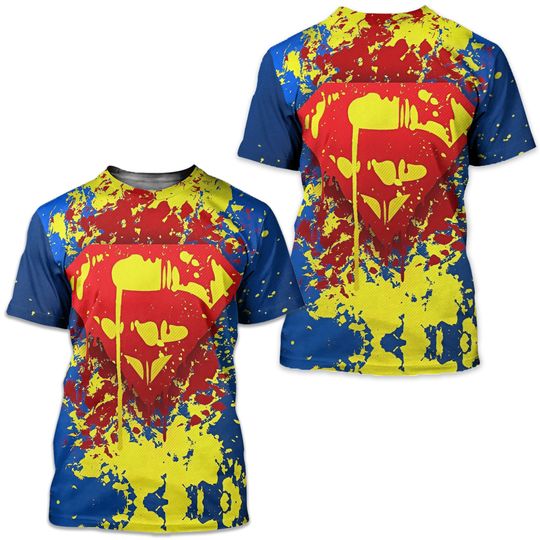 Men's T-shirts Superman Superhero Compression Tights Tops Short Sleeve Tee Gym