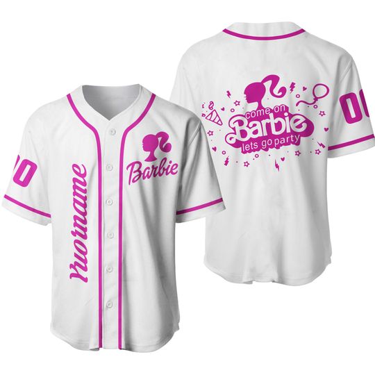 Custom Barbie Baseball Jersey Shirt, Personalized Name and Number Jersey Shirt