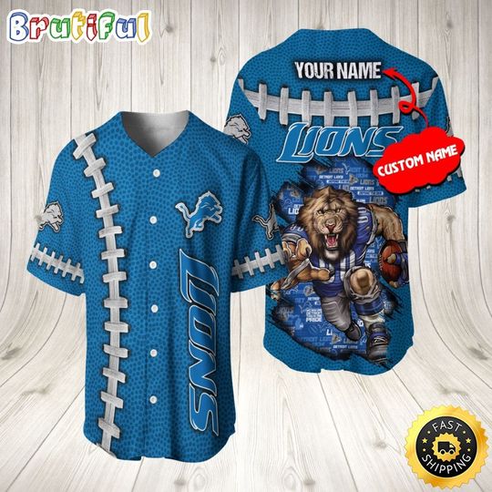 Detroit Lions Baseball Jersey Athletic Team Shirts
