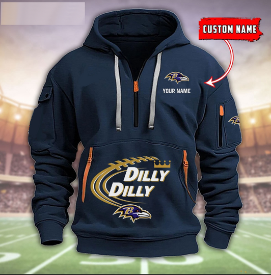 Baltimore Ravens Dilly Dilly Football Heavy Tactical Hoodies, Football Tactical Hoodies