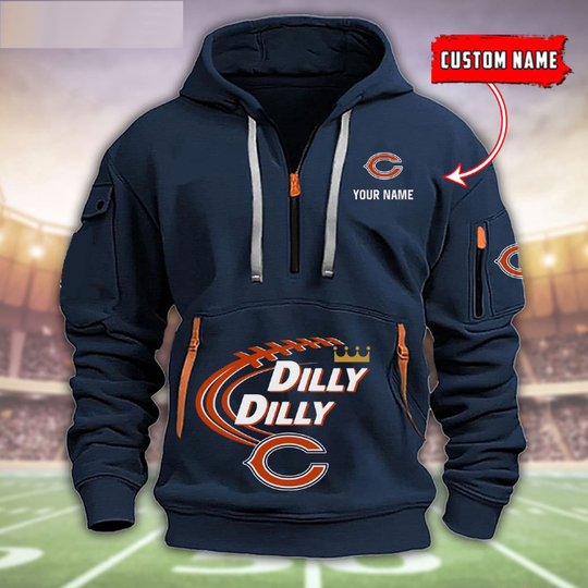 Chicago Bears Dilly Dilly Football Heavy Tactical Hoodies, Football Tactical Hoodies