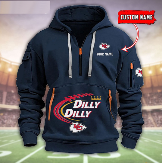 Kansas City Chiefs Dilly Dilly Football Heavy Tactical Hoodies, Football Tactical Hoodies