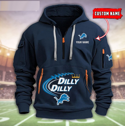 Detroit Lions Dilly Dilly Football Heavy Tactical Hoodies, Football Tactical Hoodies