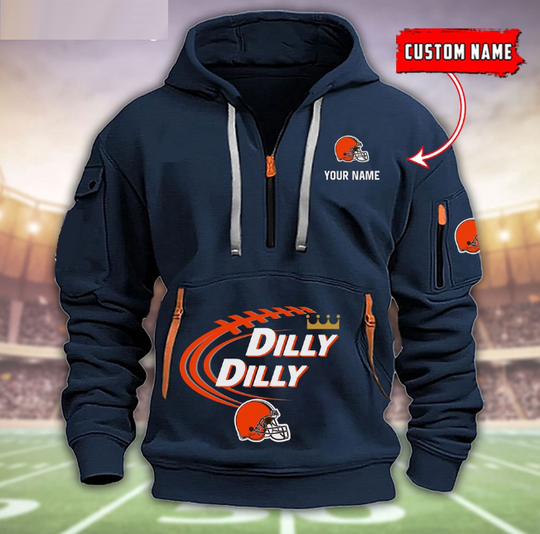 Cleveland Browns Dilly Dilly Football Heavy Tactical Hoodies, Football Tactical Hoodies