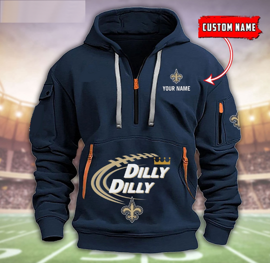 New Orleans Saints Dilly Dilly Football Heavy Tactical Hoodies, Football Tactical Hoodies