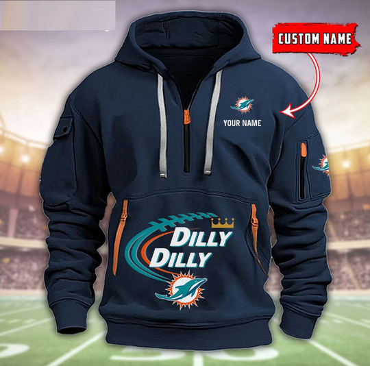 Miami Dolphins Dilly Dilly Football Heavy Tactical Hoodies, Football Tactical Hoodies