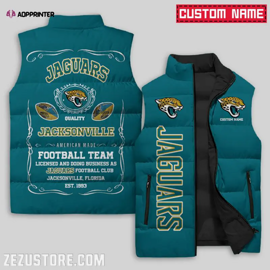 Jacksonville Jaguars Sleeveless Puffer Jacket Custom For Fans Gifts