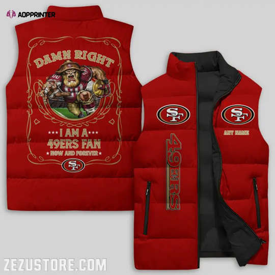 San Francisco 49Ers Sleeveless Puffer Jacket Custom For Fans Gifts