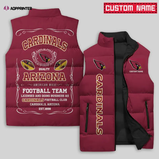 Arizonna Cardinals Sleeveless Puffer Jacket Custom For Fans Gifts
